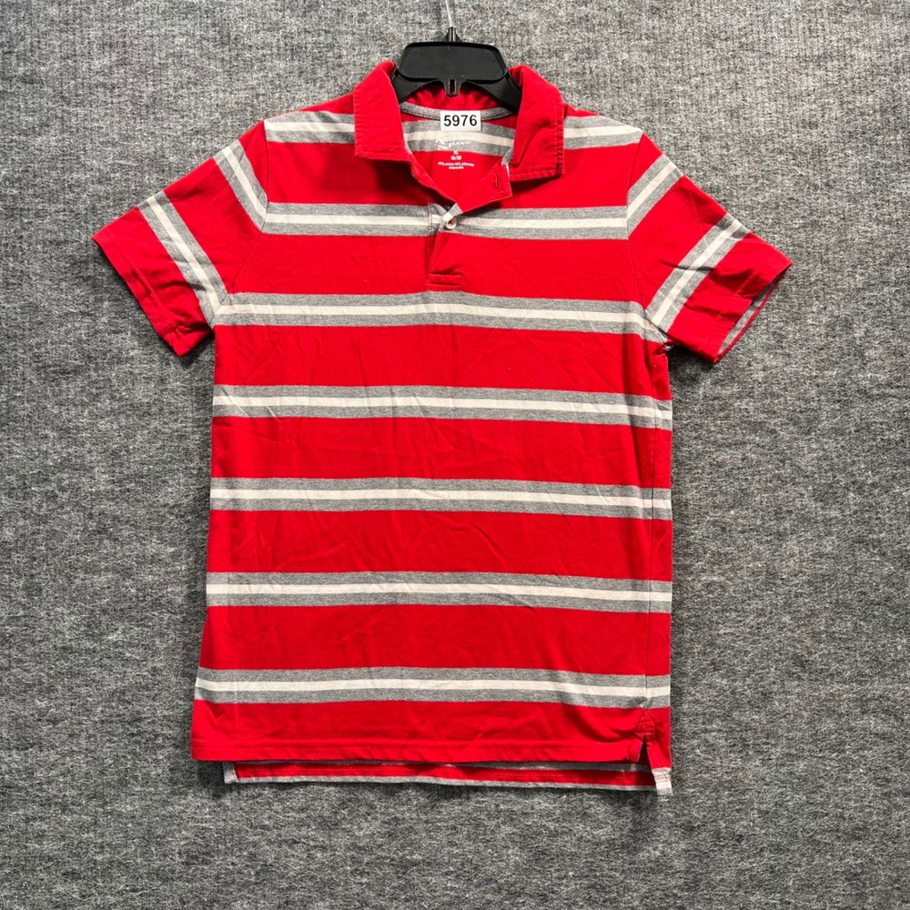 Arizona Jean Co Boys XL 18/20 Red Striped Polo Shirt Short Sleeve